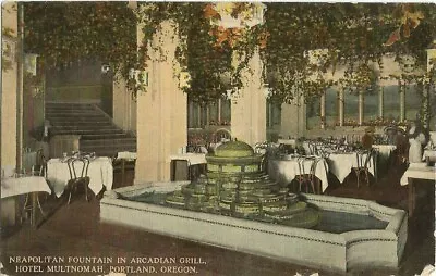 Portland OR Oregon 1912 Postcard Hotel Multnomah Entertainment Lineup • $3.99