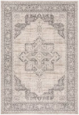 CREAM / GREY 8' X 8' Round Back Stain Rug Reduced Price 1172728709 BNT865B-8R • $84