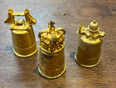 £3.99 • Buy Vintage London Set Of 3 Gold Thimbles 