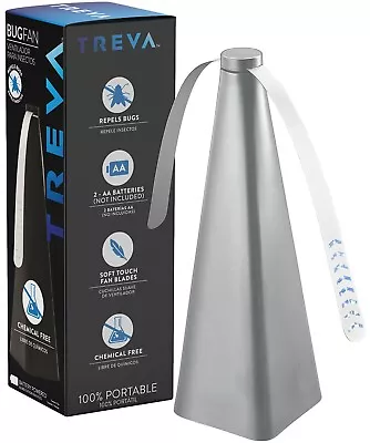 NEW Treva Table Top Silver Bug Repellent Deterrent Fan With Holographic Blades • $15.60