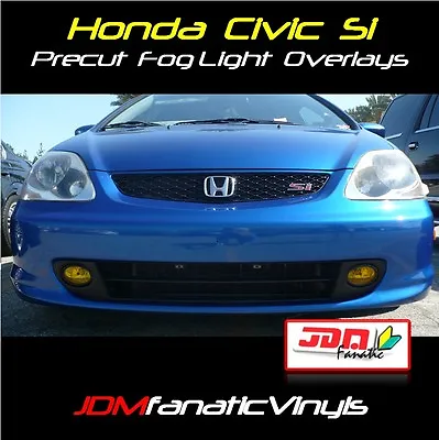 02-05 Civic SI Fog Light Yellow Overlays TINT Mugen Precut Vinyl JDM EP3 WRAP • $13.92