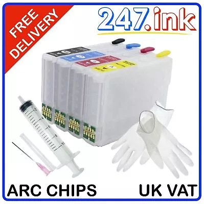 603XL Refillable ARC Cartridge For Epson WF2810 WF2830 WF2835 WF2850 LOT Non-oem • £10