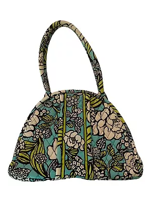 VERA BRADLEY Eloise Frame Kisslock Shoulder Bag Purse Floral Island Blooms EUC • $17.50