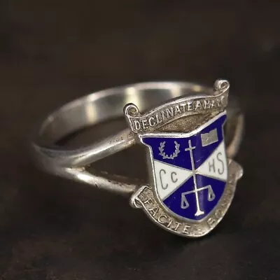 VTG Sterling Silver - Enamel CC HS Crest Class Ring Size 6 - 3g • $2.99