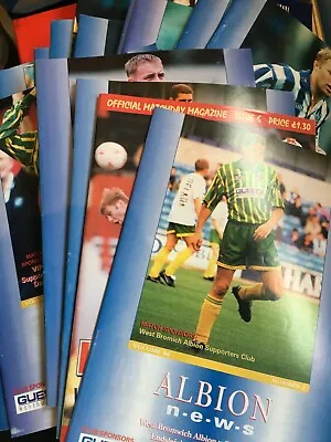 £3 • Buy West Brom Bromwich Albion WBA HOME & AWAY Programmes 1994/95 League & Cup