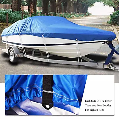 £71.24 • Buy Extra Heavy Duty Boat Speedboat Cover 14-16ft Waterproof Fish Ski V-Hull Boat
