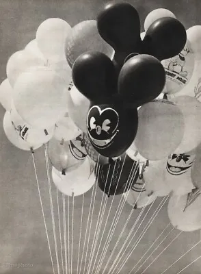 1940 Vintage Circus MICKEY MOUSE Ear BALLOONS Bouquet Disney Ringling Art 16x20 • £211.28