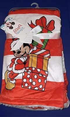 DISNEY MICKEY MOUSE Christmas Baby Blanket NEW • $13.98