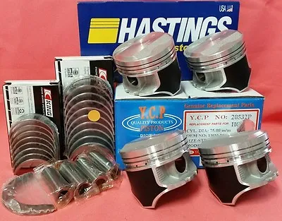 YCP P29 Teflon Coated Pistons 75mm STD Bore HighComp +Rings +Bearings For D16  • $195
