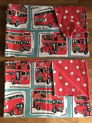 Cath Kidston London Buses / Spots 2 Reversible Housewife Pillowcase Cotton New • £32.99