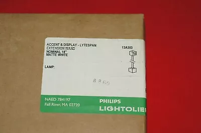 Vintage Philips 6074WH Lightolier 18 Inch Lytespan Extension Wand Matte White • $29