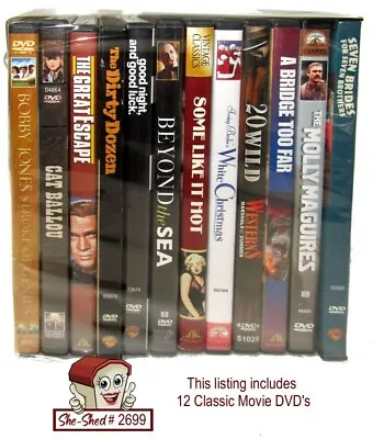 Lot Of 12 Classic Old Movies DVD - Preowned -   • $19.95