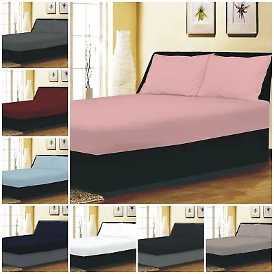 £3.99 • Buy 25CM / 40CM EXTRA DEEP Fitted Sheet Single Double Super King Bed Size OR Pillows