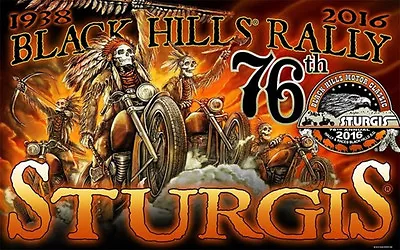 $14.99 • Buy 2016 Sturgis Rally Motorcycle Flag (3' X 5') Indian Storm Sturgis Biker Flag