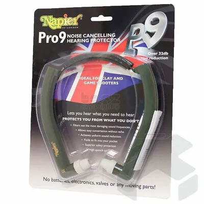 £37.50 • Buy Napier Pro 9 Ear Defenders Hearing Protection Shooting UK Model P9 Comfort Plug
