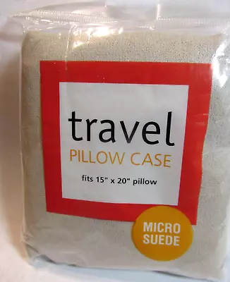 Travel Toddler Pillow Case Zippered Micro Suede Beige Fits 15x20 Pillow New • $7.95