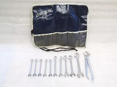 VINTAGE 11 Piece ARMSTRONG IGNITION WRENCH SET W/ PLIERS Mini Midget Wrenches • $42.99