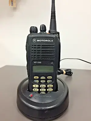 Motorola HT1250 AAH25RDH9AA6AN UHF Charger USED Battery Antenna Programmed • $295