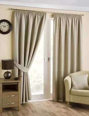 Hamilton McBride - Belvedere - Mink -  Fully Lined Taped Top Readymade Curtains • £17.99