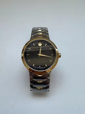 Movado Men's Luno Sport Black Dial Two-Tone Gold Watch - 0606906 • $375