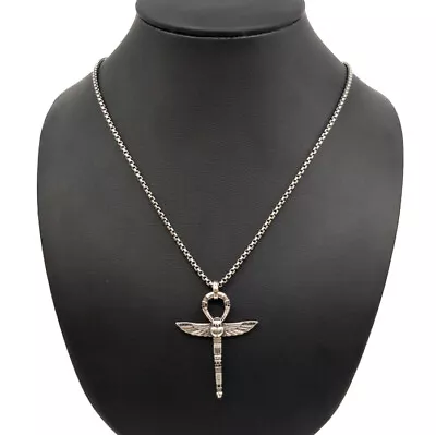 Silver Thomas Sabo Cross Of Life Ankh With Scarab Pendant & Chain 53cm #55913 • $345
