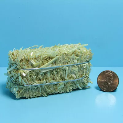 Dollhouse Miniature Farm Square Hay Bale With Metal Cords MUL5432 • $3.14