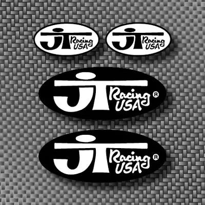 4pc Vintage JT Racing Motocross Sticker Decals White/Bk Honda Yamaha Fox 125 250 • $8.25