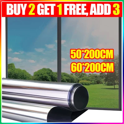 £7.54 • Buy One Way Mirror Window Privacy Film Reflective Home Solar Tint Foil Glass Sticker