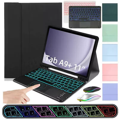 Backlit Touchpad Keyboard Case Mouse For Samsung Galaxy Tab A7 A8 A9+ S8 S9 FE • £27.99