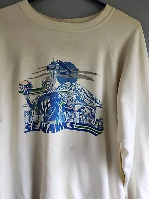Vintage Seattle Seahawks Sweatshirt Size L. Logo 7. Discoloration & Stains Shown • $27.85