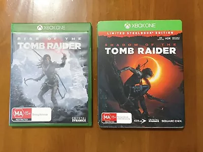 Rise Of The Tomb Raider / Shadow Of The Tomb Raider Steelbook | Xbox One Games • $67.95