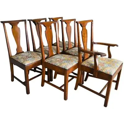 Antique Set Of 6 Oak Dining Chairs By Paine #21792 • $1650