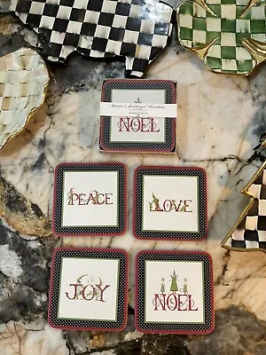 NIP Mackenzie-Childs Patience Brewster Season’s Greetings CHRISTMAS Coasters. • $36