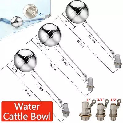 1 3/4 1/2 Inch BSP Float Valve Stainless Steel For Automatic Water Cattle Bowl • $16.99