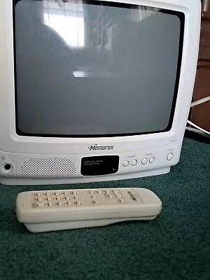 White Memorex 9in Color TV MT1091 Retro Gaming Travel Sized CRT W/remote Works • $110