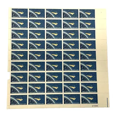 1962 US 4 Cents Stamp Project Mercury Sheet Of 45 Unused Stamps • $5.99