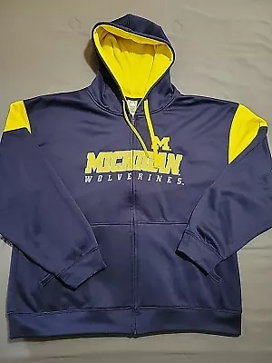 Univeristy Of Michigan Hoodie Men’s XXL Pro Edge Wolverines Athletics Full Zip  • $24.86