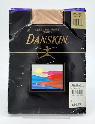 Vintage 1993 90s NOS DANSKIN Ultra Shimmery Tights Size A Style 1331 Golden Tan • $10.49