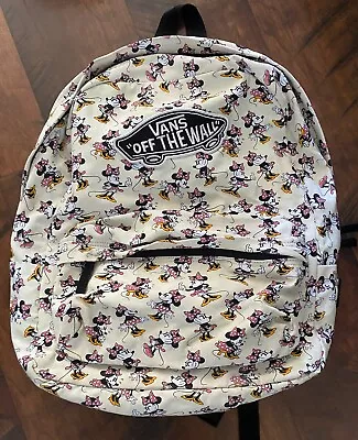 VANS Disney X Minnie Mouse Emotions Backpack Bag RARE Limited Edition Ivory • $38