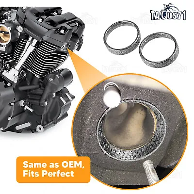 Pair Motorcycle Exhaust Mounting Gasket Kit For Harley Big Twin Sportster Dyna • $7.99