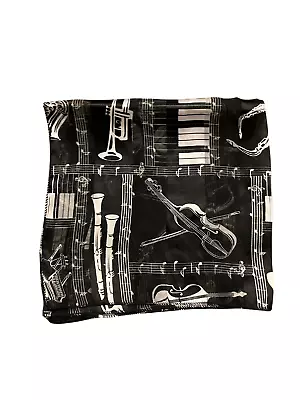 Musical Note String Instrument Black White  Scarf • $17