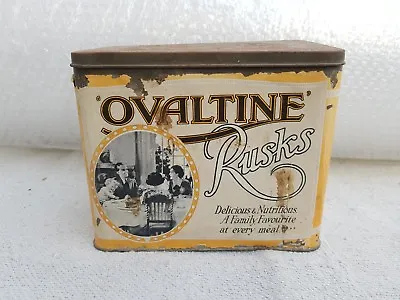 1940s Vintage Ovaltine Rusks A Wander Ltd Adv Tin Box England TB1711 • $44.79