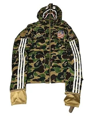 Bape Adidas NFL Shark Hoodie Camo Full Zip Size M DW9286 • $250