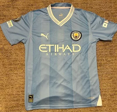 Erling Haaland #9 Manchester City Home Jersey 2023/2024 With UCL Badge Size S • $34.99