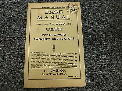 Case VCB2 & VCFA Two Row Cultivators Owner Operator & Installation Manual • $46.90