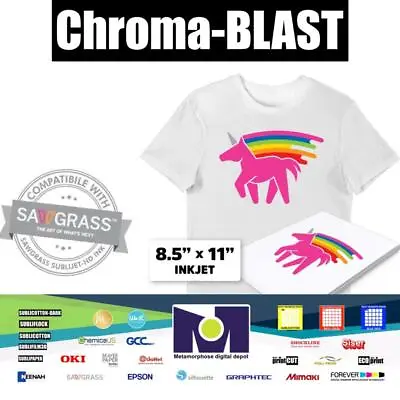 Chroma-BLAST Heat Transfer Paper 8.5  X 11  - 20 Sh Made In USA FREE Delivery • $15.97