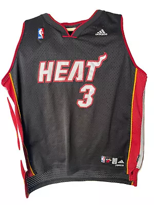 Men NBA Adidas Miami Heat Swingman Dwyane Wade Shirt Jersey Size Large L • $26