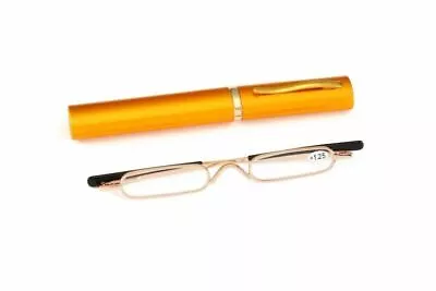 Slim Mini Reading Glasses Pocket Retro Metal Portable Readers W/Case 1.0 ~ 4.0 O • $11.99