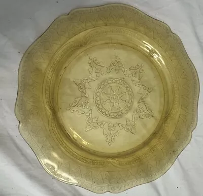 Vintage Amber -  Federal Depression Glass -  Madrid 11” Dinner Plate • $15.99