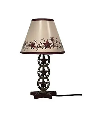 Sns Cowboy Western Horseshoe Vintage Hand Painted Resin Table Lamp Country Home • $53.74